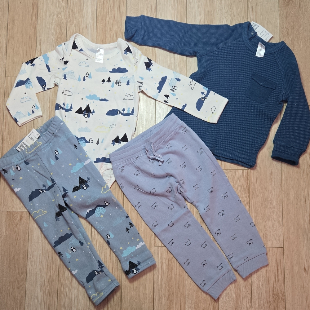 H&M Kids Matching Set - Blue and Cream